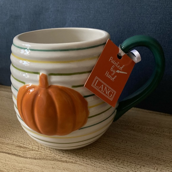 LANG By Design Group Hand Painted Pumpkin Halloween Autumn Fall Mug - Picture 2 of 4
